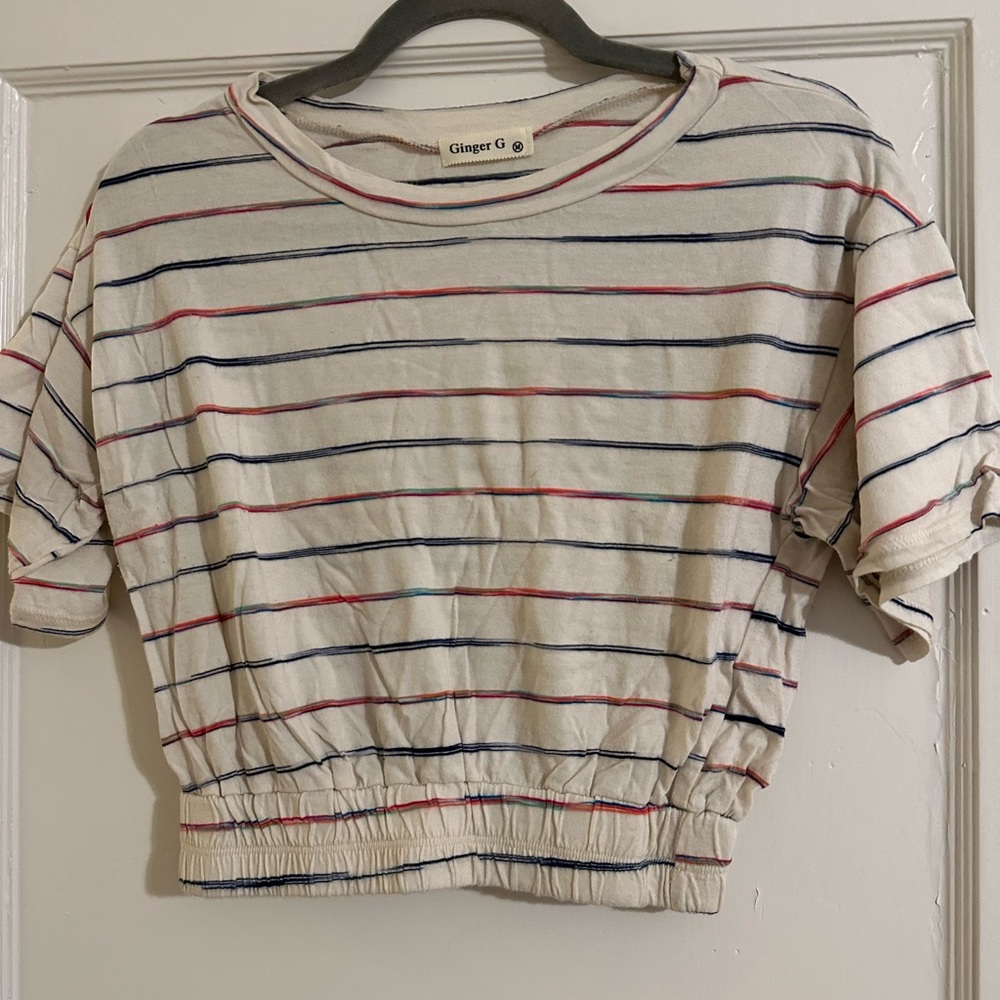 Striped Cropped Tee